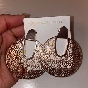 Kendra Scott Rose Gold Filigree Statement Earrings